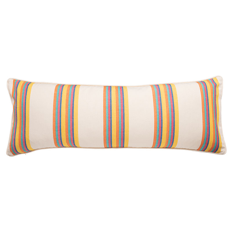 Pinata Stripe Large Lumbar Cushion, 95 x 35cm, Multi Coloured-0