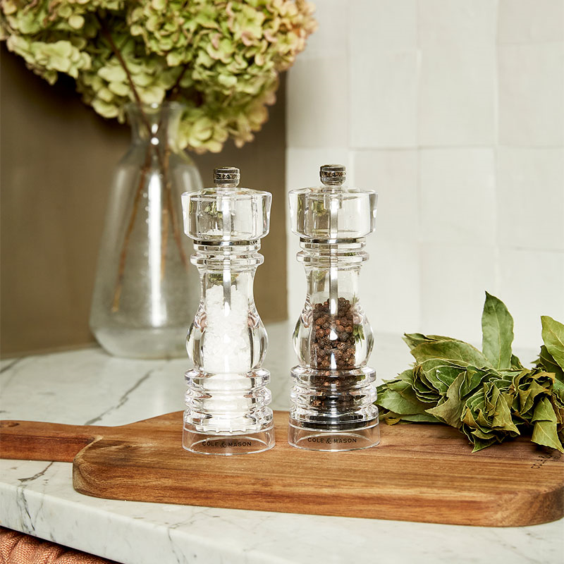 London Salt & Pepper Mills, 180mm, Clear-14