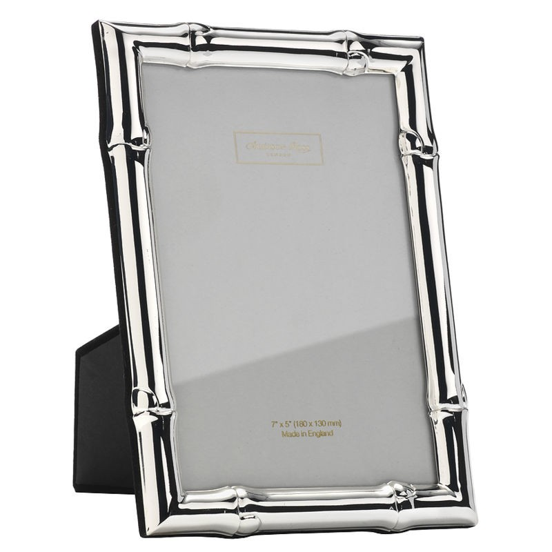 Wide Bamboo Photograph frame, 8 x 10", silver-0