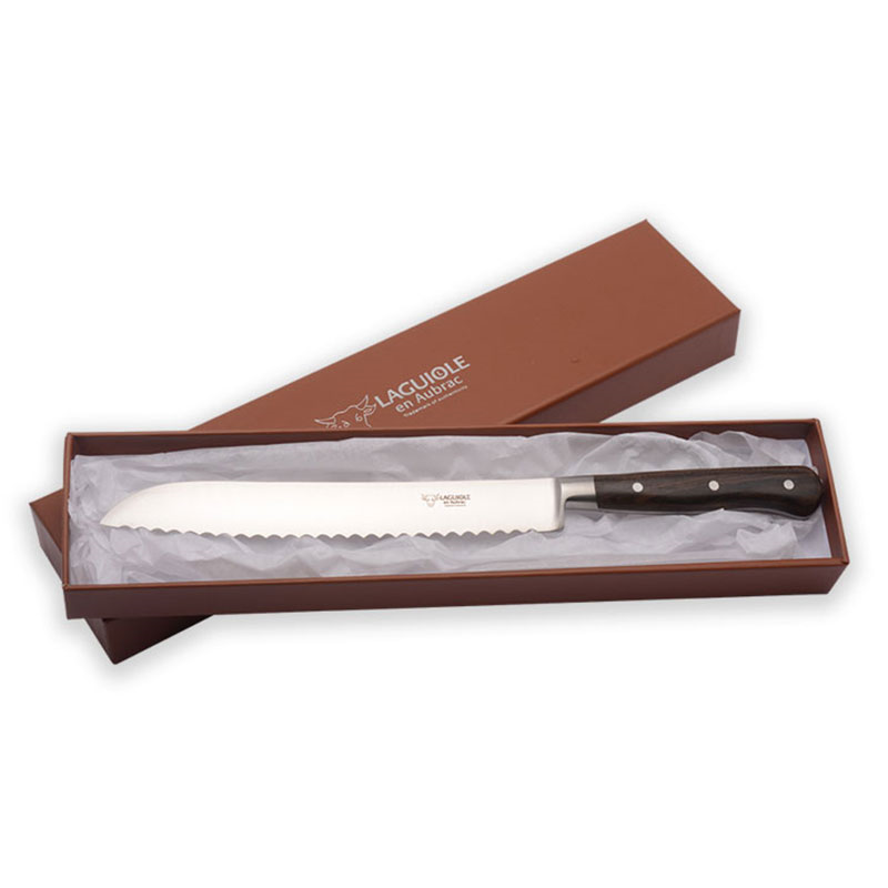 Laguiole Bread Knife, 20cm, Ziricote Wood Handle-1