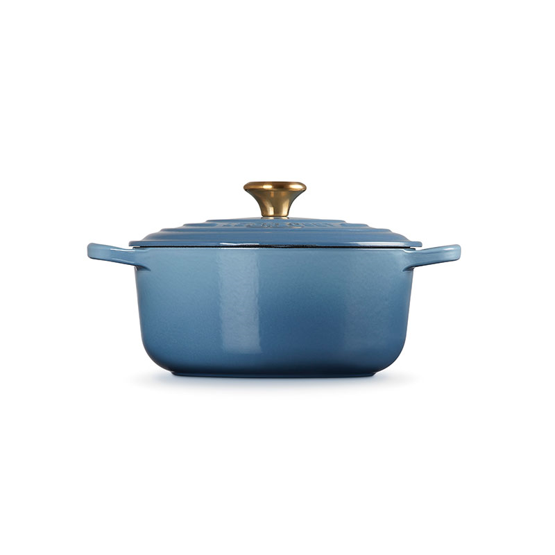 Signature Cast Iron Round Casserole, 20cm, Chambray-2