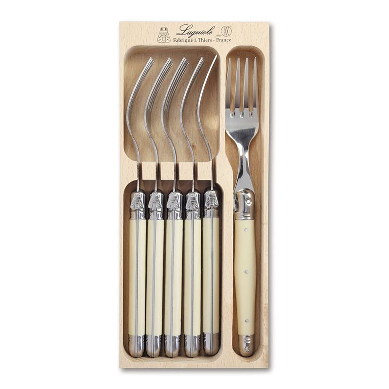 Set of 6 Forks in Tray, Ivory-0