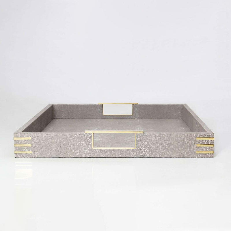 Christie Rectangular Serving Tray, 55 x 40 cm, Barley Shagreen-2