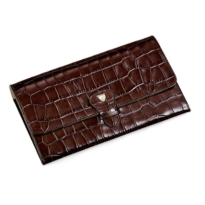 Classic Travel Wallet, L14 x W9.5cm, Amazon Brown Croc-3