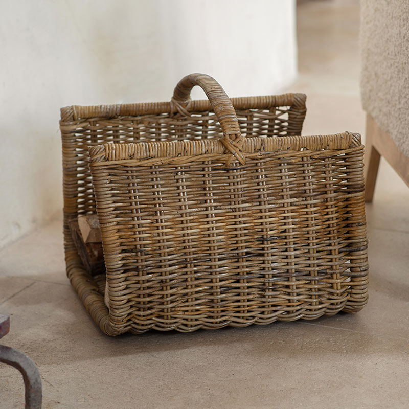 Sadra Log Basket, Rattan-2