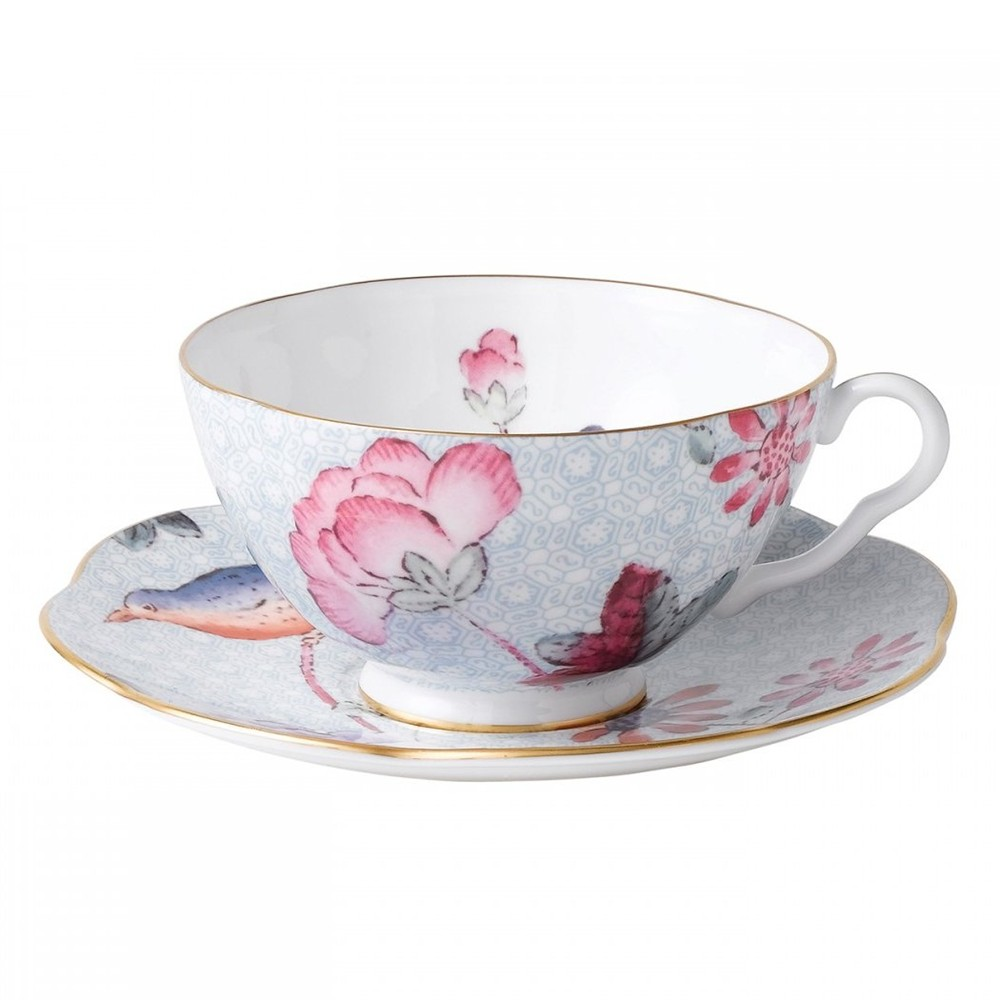 Harlequin Collection - Cuckoo Tea Story Teacup and saucer, 18cl, Blue-0