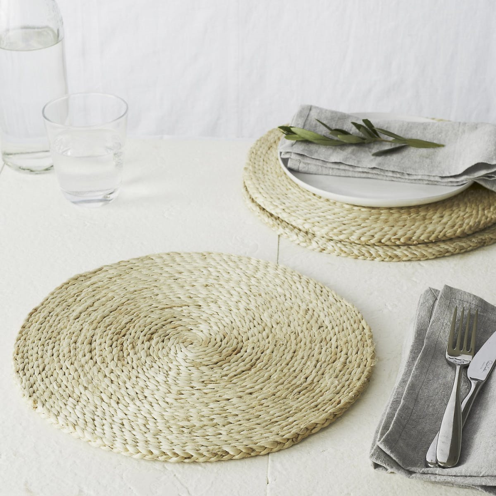 Woven placemat, D30cm, Jute-1