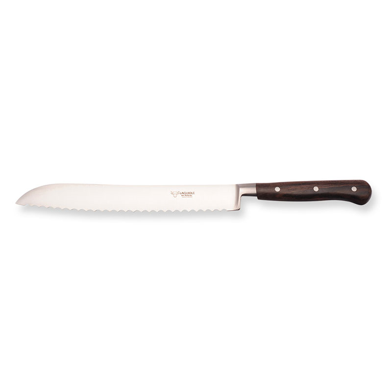 Laguiole Bread Knife, 20cm, Ziricote Wood Handle-0