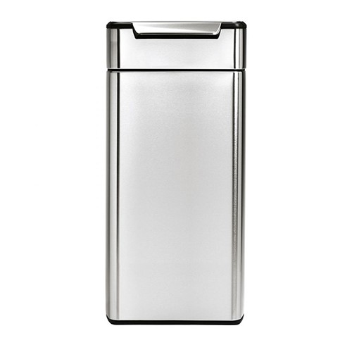 Rectangular touch bar bin, H71cm - 30 litre, Brushed Stainless Steel-0