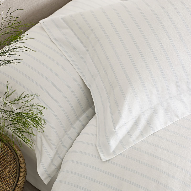 Harley Standard Oxford Pillowcase, Blue Stripe-1