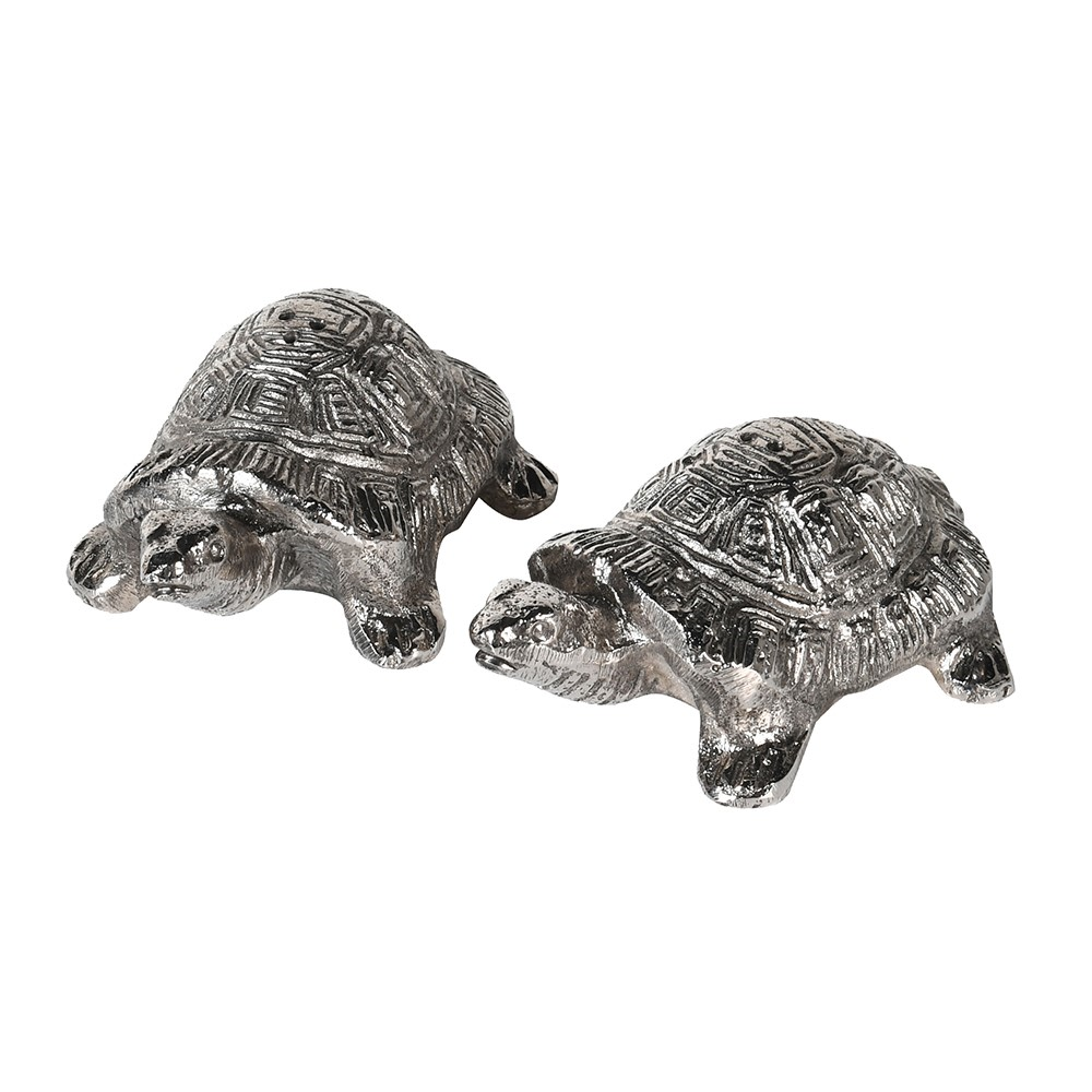 Tortoise Salt & Pepper Shakers, Metal-0