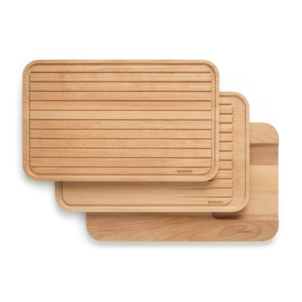 Set of 3 chopping boards, H6 x W40 x D25cm, Brown-1