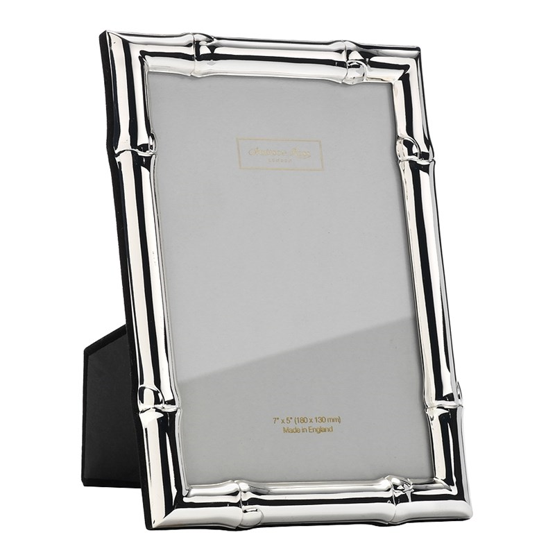 Wide Bamboo Photograph frame, 5 x 7", silver-0