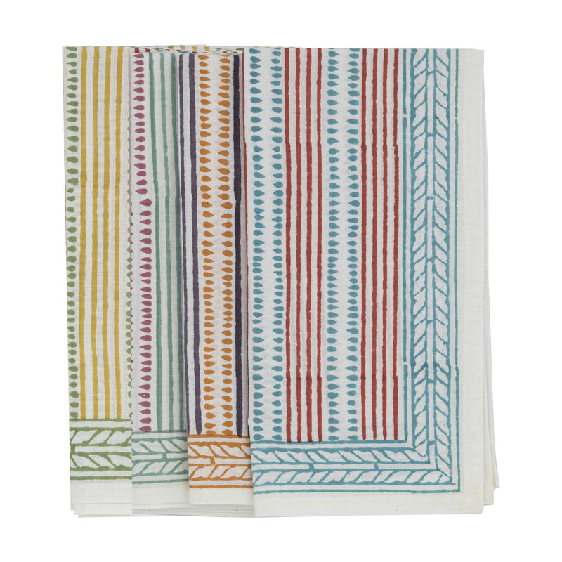 Spots & Stripes Set of 6 Napkins, 50 x 50cm, Mutli-0