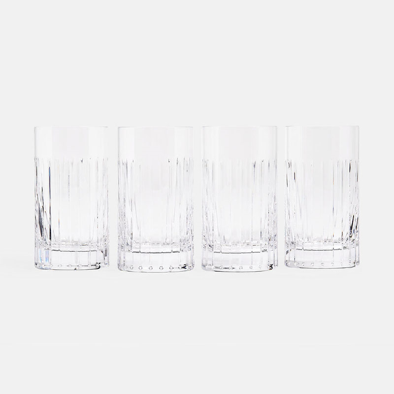 Roebling Set of 4 Highball Glasses, 380ml, Clear-0