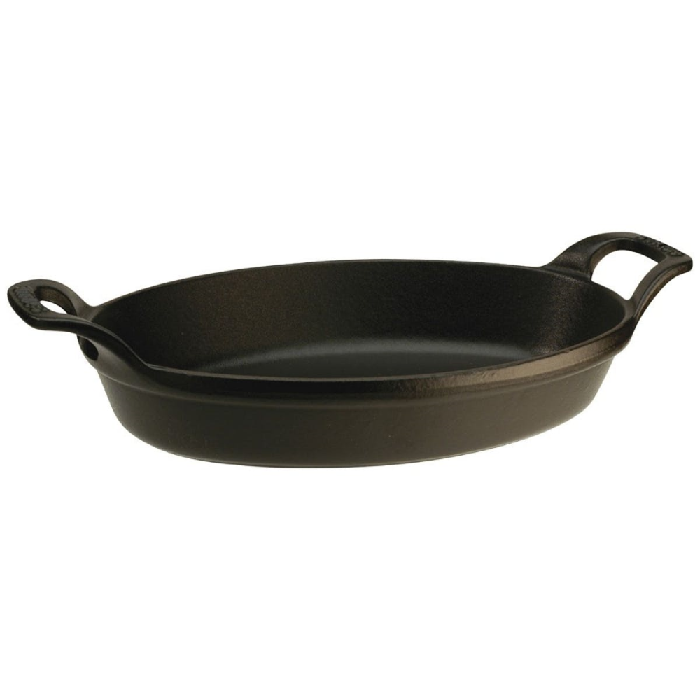 Oval stackable dish, 24cm, Black-0