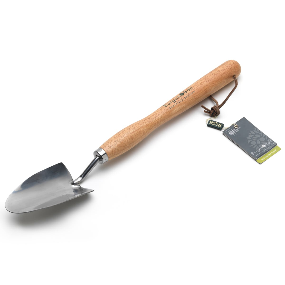 RHS Mid Handled Trowel, Silver/Natural-0