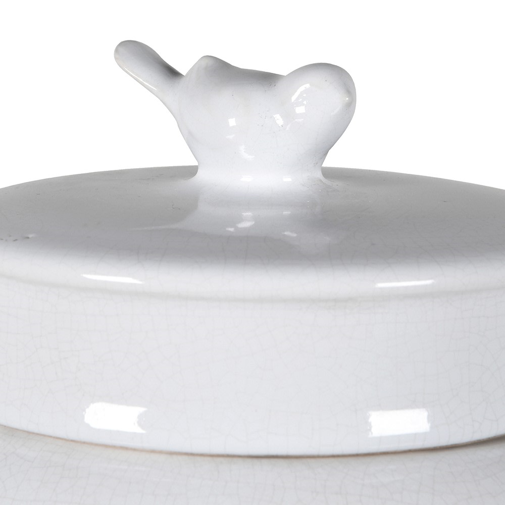 Bird Ceramic Jar, H35cm, White-1