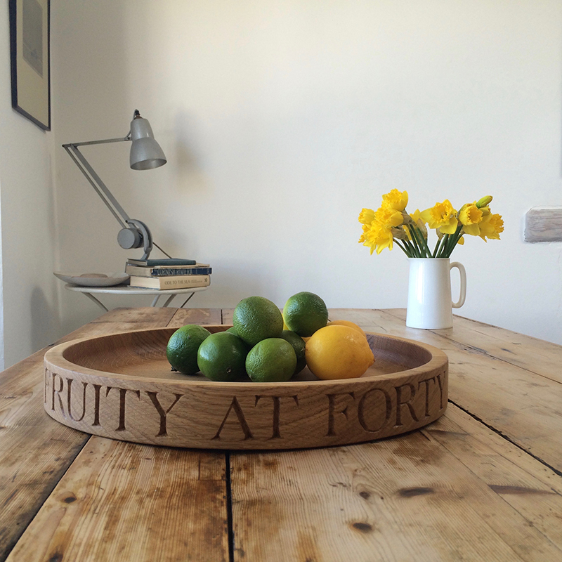 Personalised Large Fruit Bowl, Oak-0