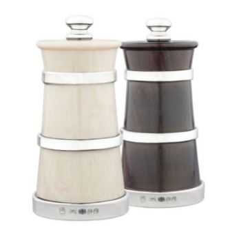 Silver Salt & Pepper Mill Set, Churns. Blackwood-0