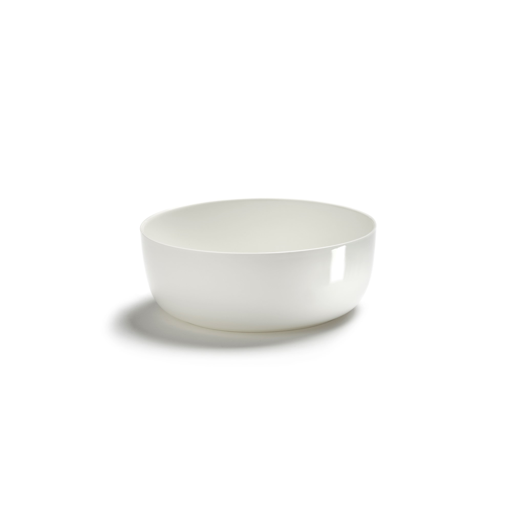 Base Set of 4 glazed low bowls, H6 x D16cm, White-0