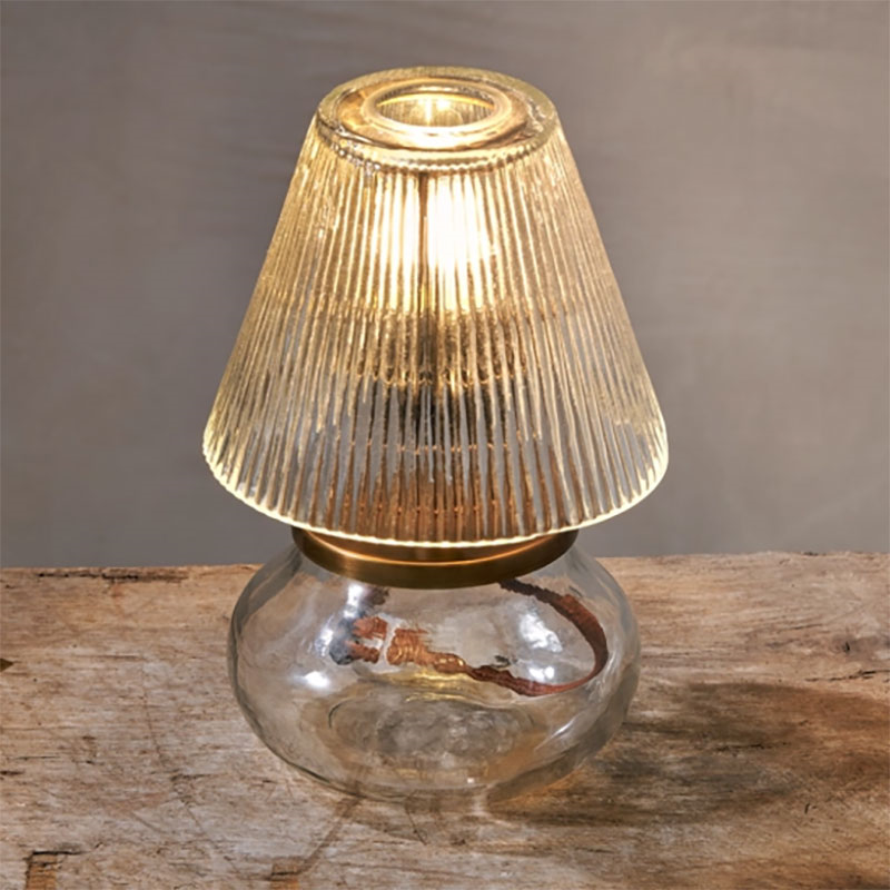 Dimalai Recycled Glass Table Lamp, H27cm, Clear-3