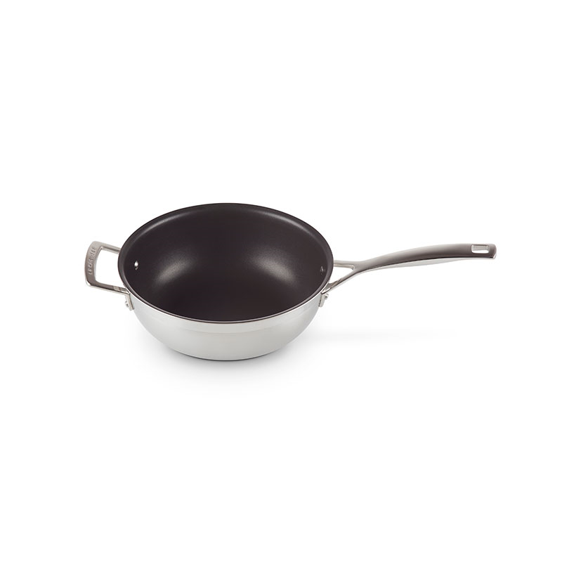 Classic 3-ply Non-Stick Chefs Pan, 24cm, Stainless Steel-0