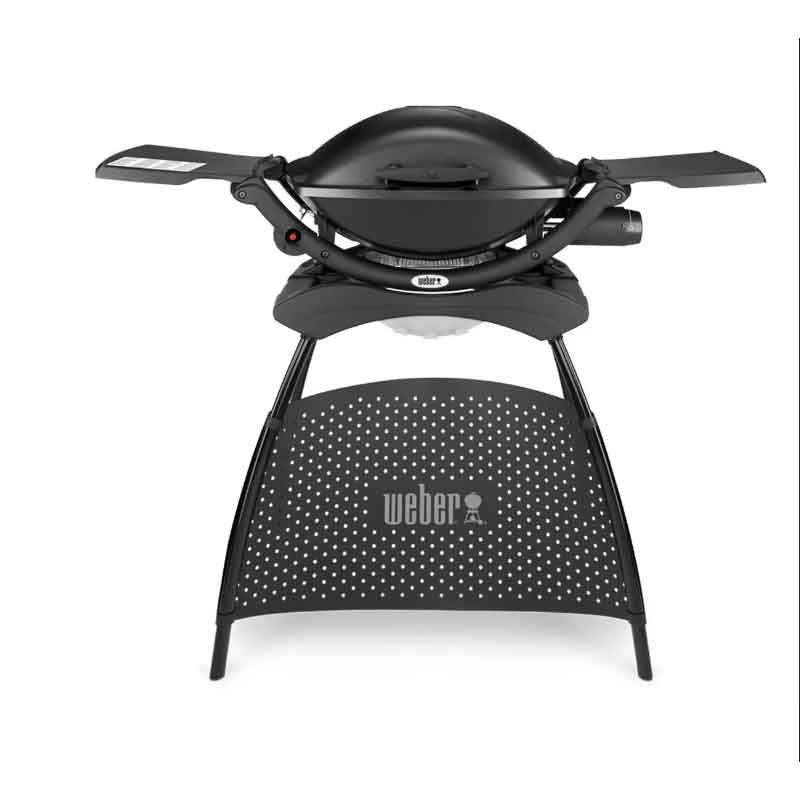 Weber Q 2000 Black Gas BBQ, with Stand, 130cm x 131cm, Black-0