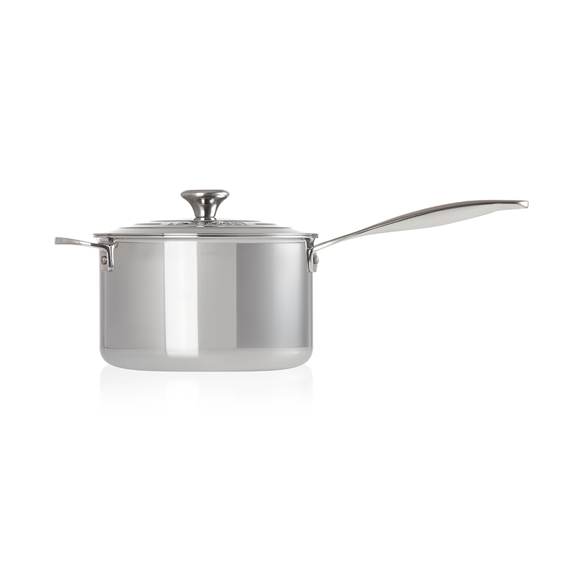 Signature Uncoated Saucepan with lid, 20cm, stainless steel-3