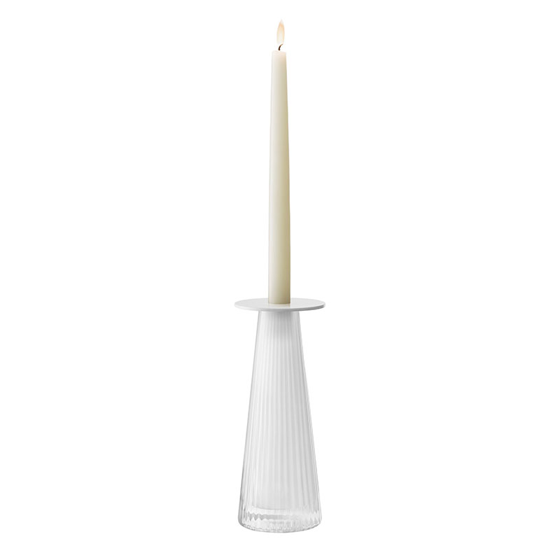 Beacon Candle Holder, H22cm, Chalk White-6