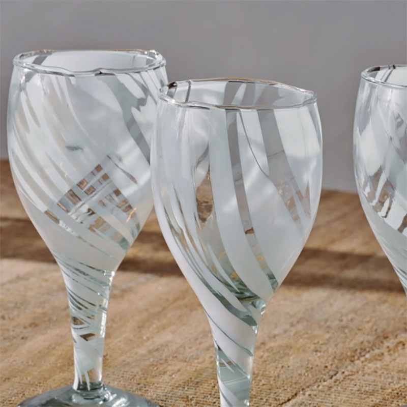 Lohara Set of 4 Wine Glasses, 375ml, White-2