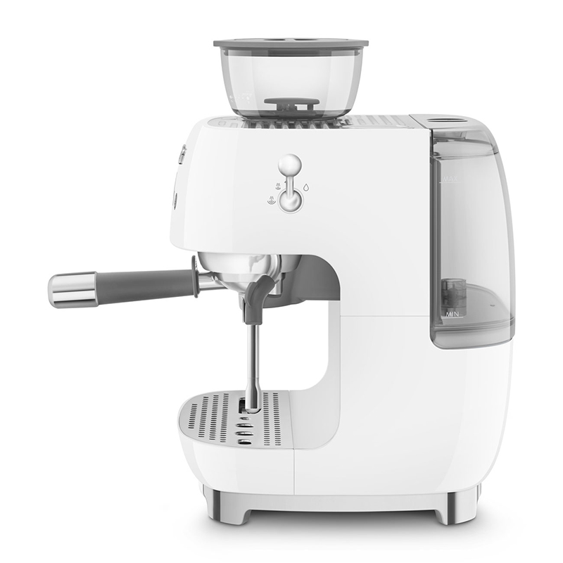 Espresso Coffee Machine with Grinder, White-1