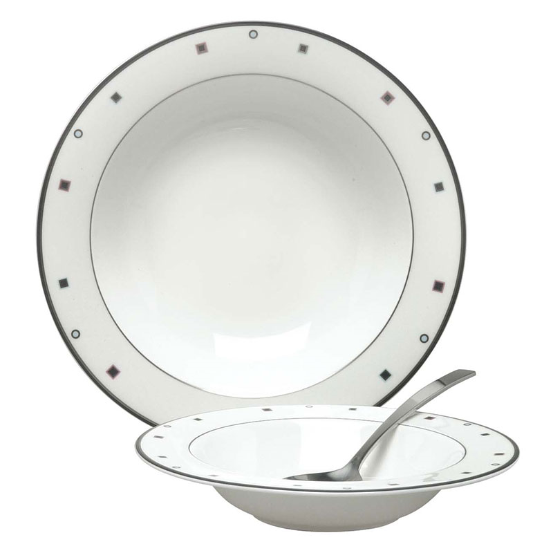 Shadow Set of 2 Rimmed Pasta Bowls, D27cm, Multi-0