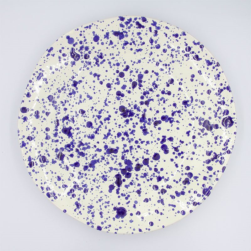 Splatter Shallow Serving Bowl, D29cm, Blueberry-2