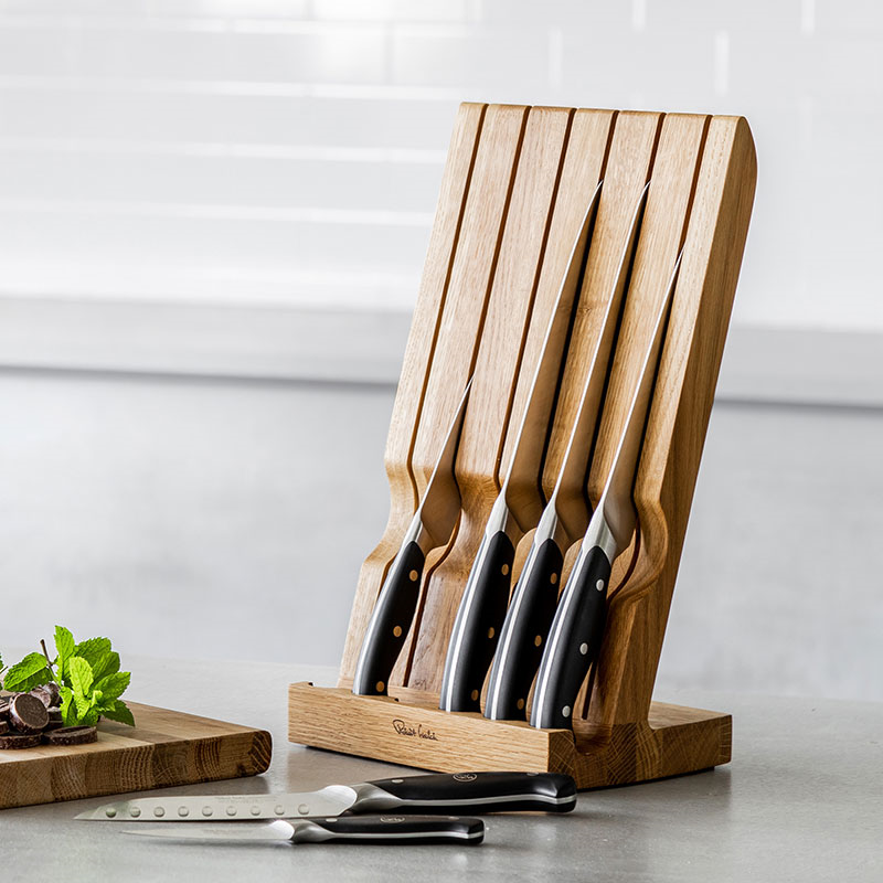 Professional 7 Piece Knife Block Set, Oak-1