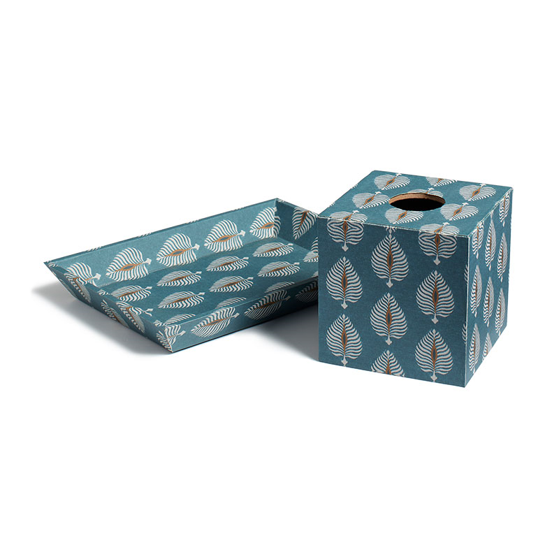 Ocellus Tissue Box and Tray, Seagreen-3