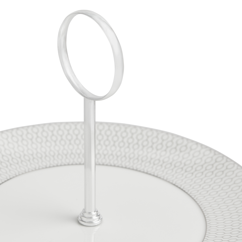 Gio Platinum 2 Tier Cake Stand, Platinum-3