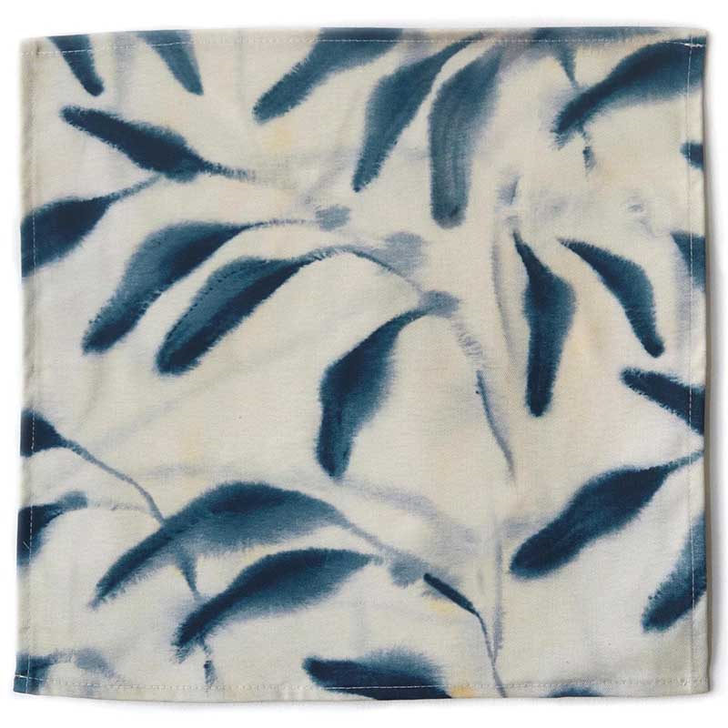 Amongst Set of 4 Organic Cotton Napkins, 45 x 40cm, Blue-0