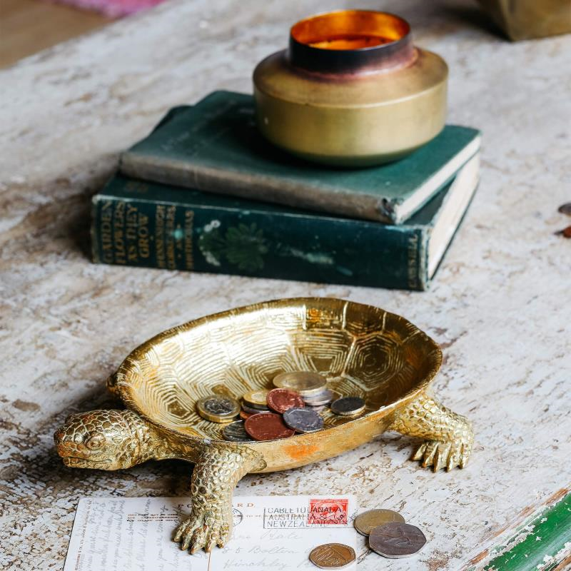 Jose The Tortoise Dish, L23cm, Gold-0