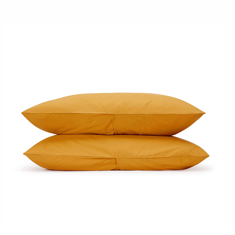 Relaxed Cotton Pair of Standard Pillowcases, Ochre-1