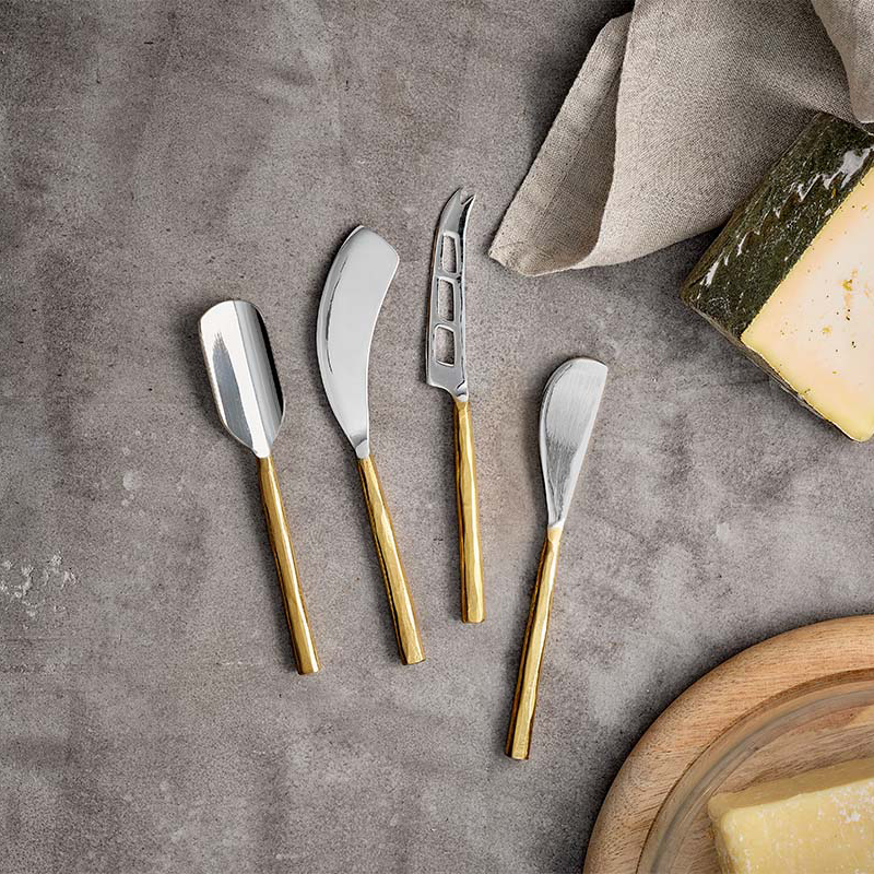 Darsa Cheese Knife Set, Brushed Gold-0