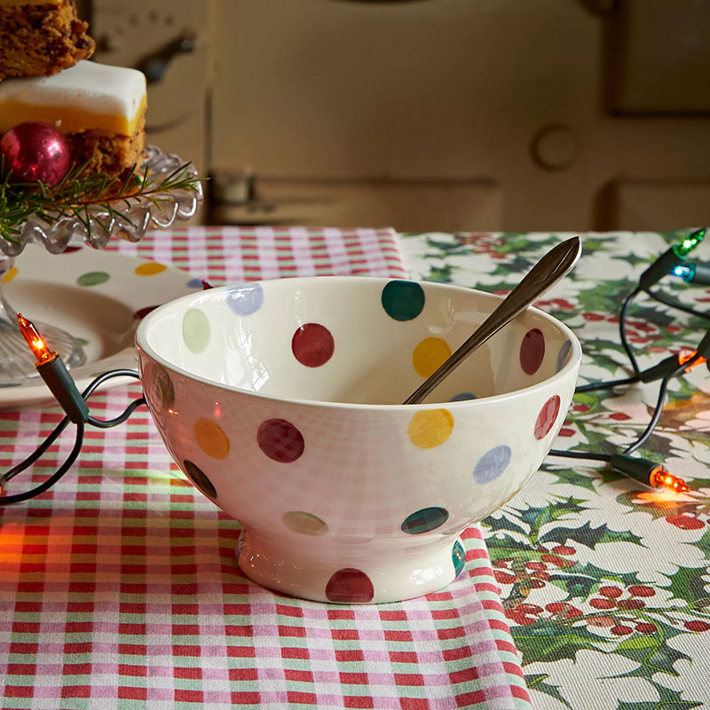 Polka Dot French Bowl, D13.5cm, Cream-3