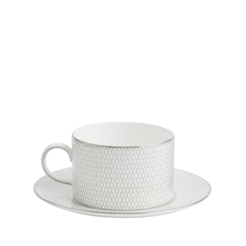 Gio Platinum Teacup & Saucer, Platinum-0