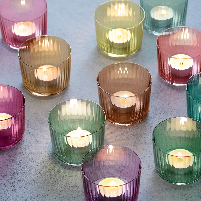 Gems Set of 4 Tealight Holders, H6cm, Jade-1