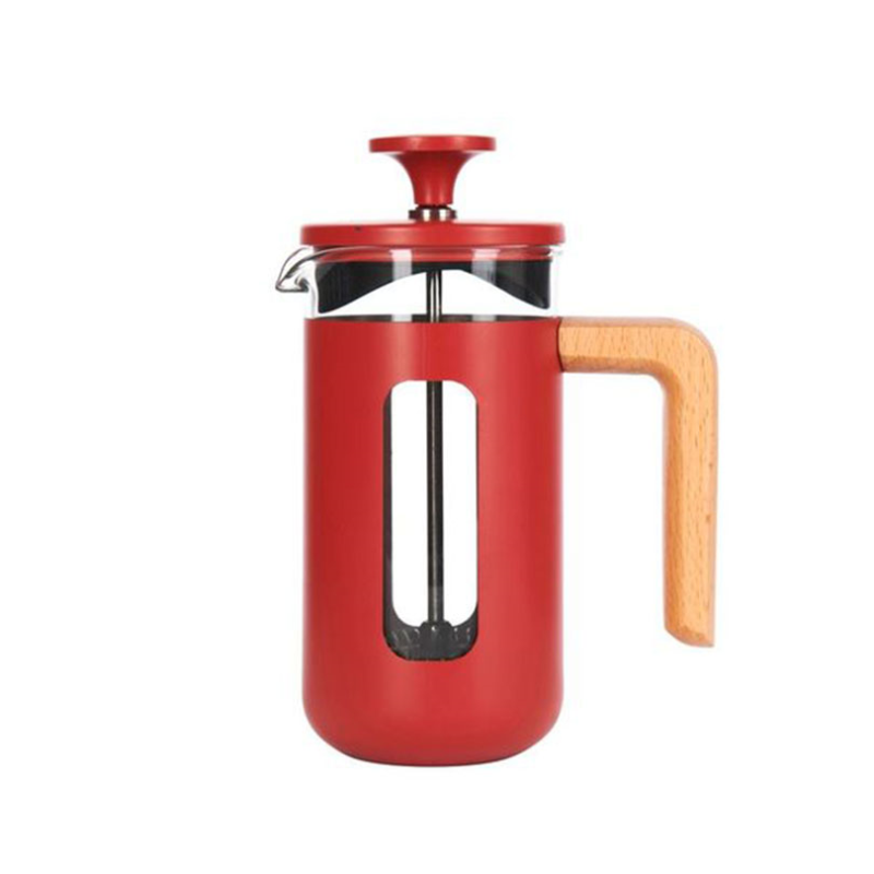 Pisa Stainless Steel Cafetière, 3 Cup, Red-1