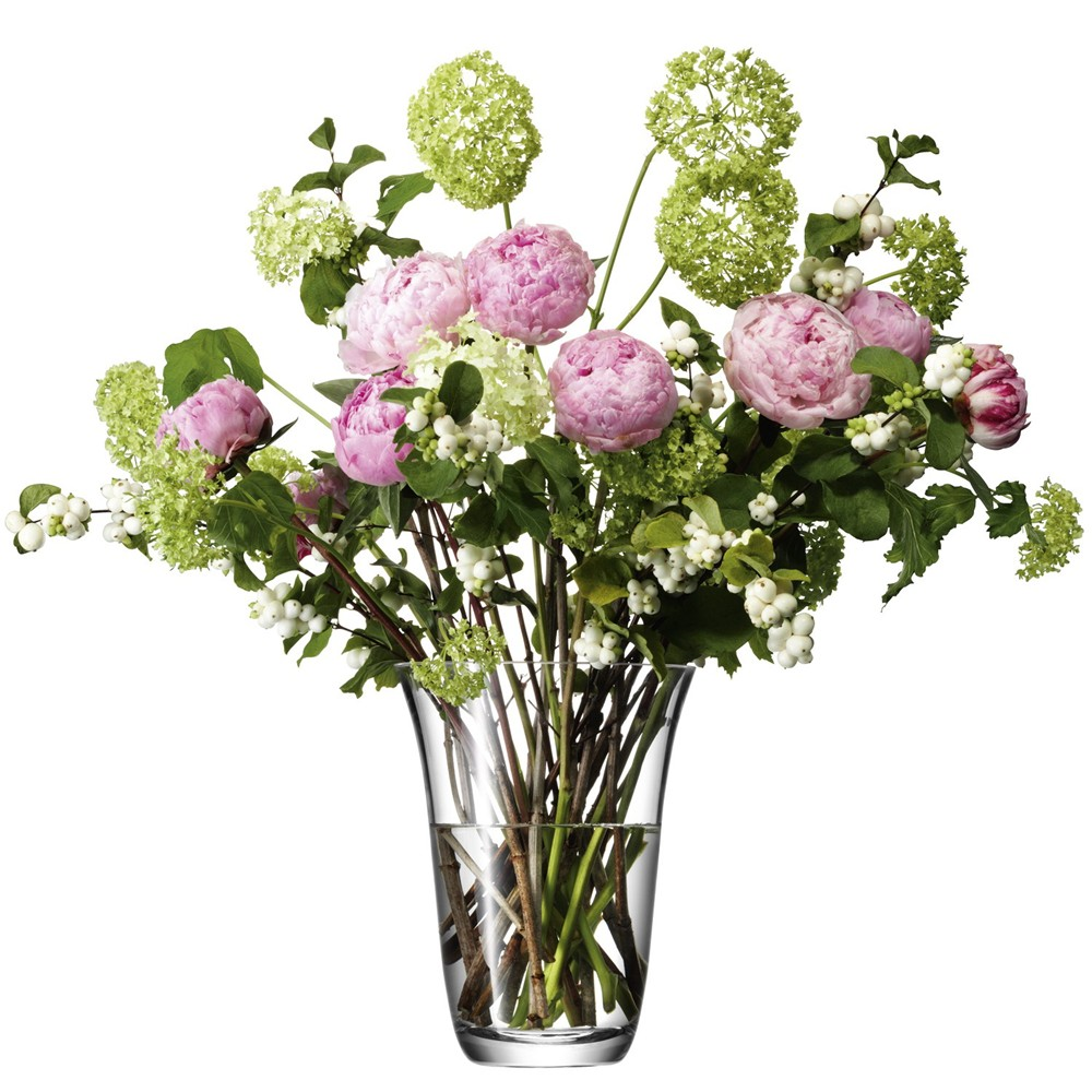 Flower Open bouquet vase, 23cm, clear-0