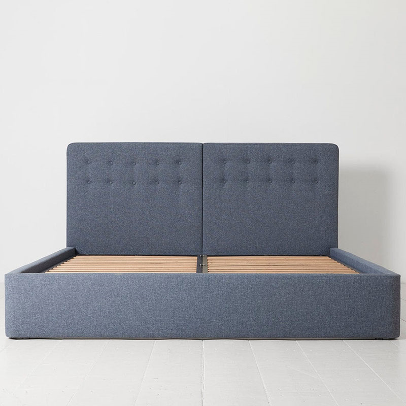 Bed 01 Linen Super King Size Frame, Midnight-3