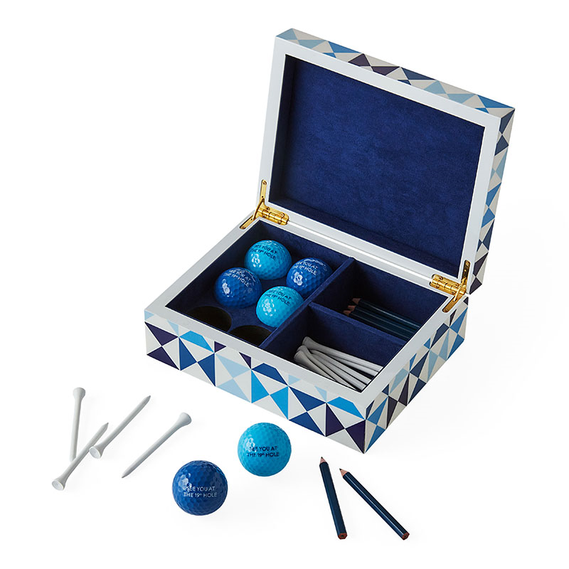 Sorrento Lacquer Golf Gift Set, Blue-1