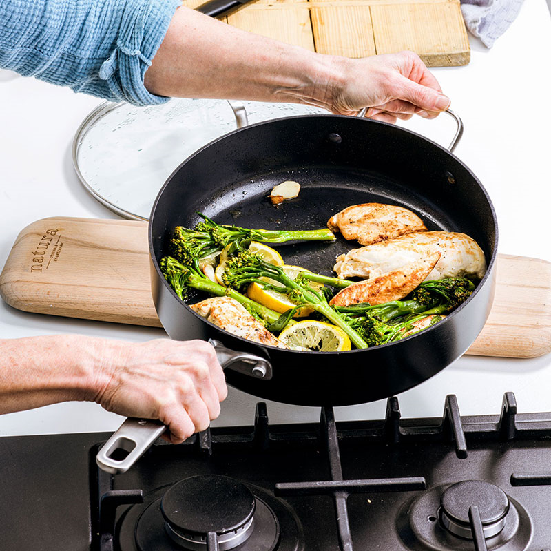 Copenhagen Non-Stick Skillet with Lid, 24, Black-2