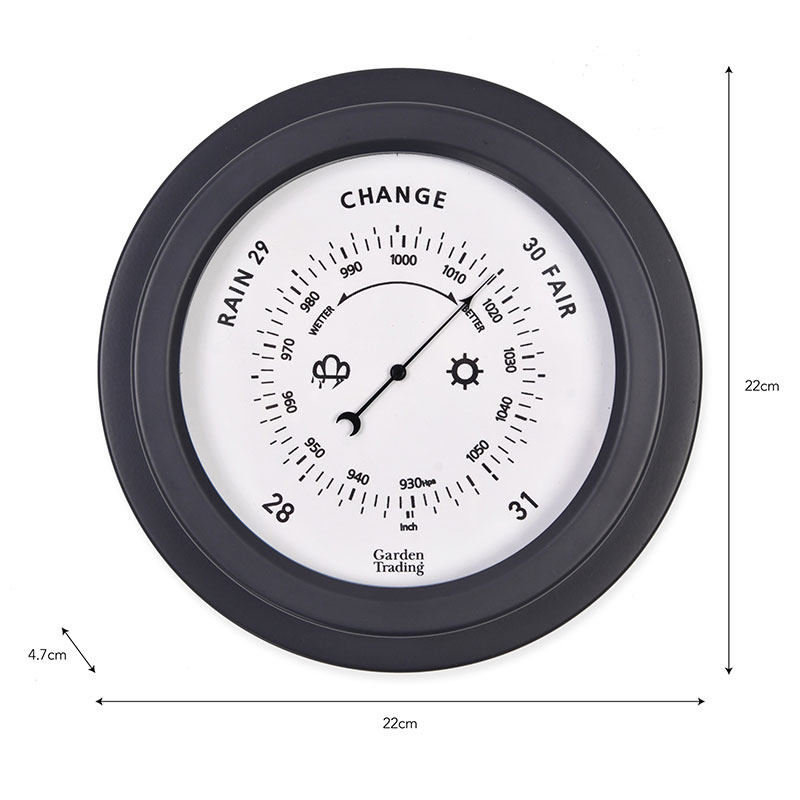 Barometer, Tenby, Carbon, 22cm, Carbon-2